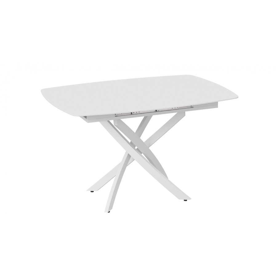 Стол обеденный раздвижной «Манхеттен» Т1 - 122.000.000 Белый муар, Стекло матовое белое