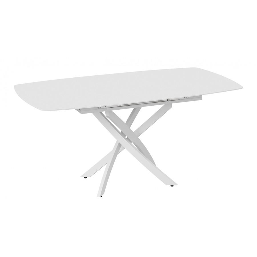Стол обеденный раздвижной «Манхеттен» Т1 - 122.000.000 Белый муар, Стекло матовое белое