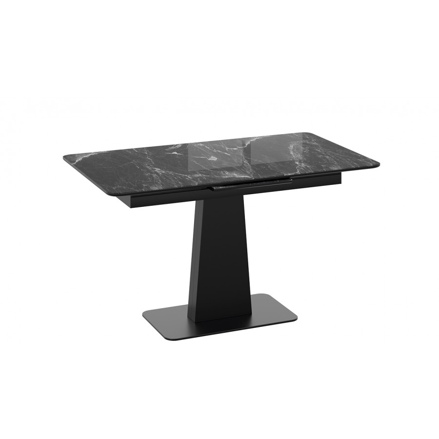 Стол обеденный «Бридж» Черный муар, Стекло глянцевое черный мрамор