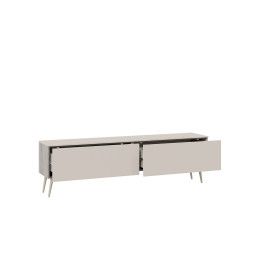 Тумба для теле- и радиоаппаратуры «Порто» с опорами - СМ-393.03.011 Баттл Рок, Сантьяго софт, Бежевый