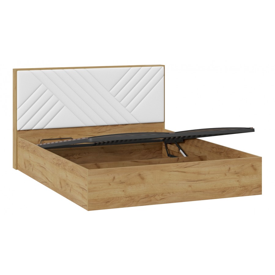 Кровать с ПМ «Хилтон» Тип 1 (с подъемным механизмом) Дуб Крафт золотой, Белый