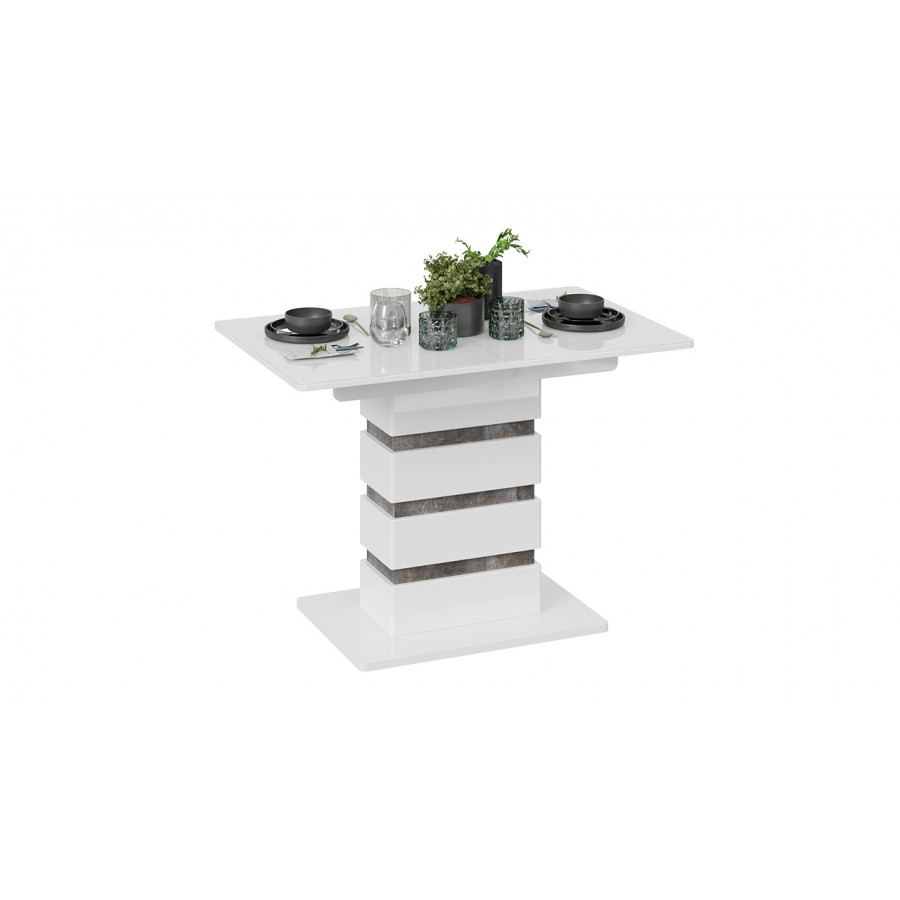 Стол обеденный «Мадейра» Тип 1 Белый глянец, Ателье темный