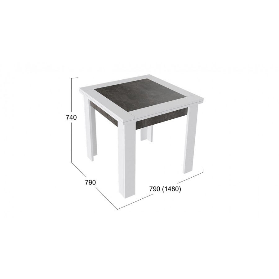 Стол раздвижной «Хьюстон» тип 3 Белый, Ателье темный