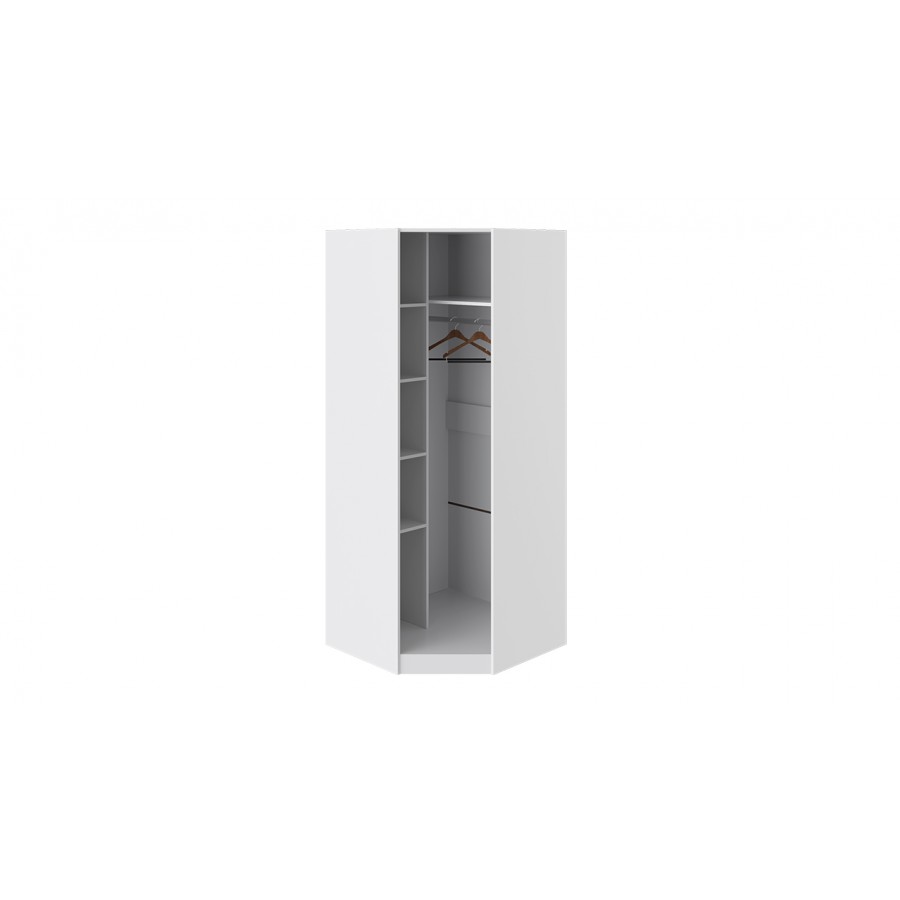 Шкаф угловой с 1-й зеркальной правой дверью «Наоми» - СМ-208.07.07 R Белый глянец