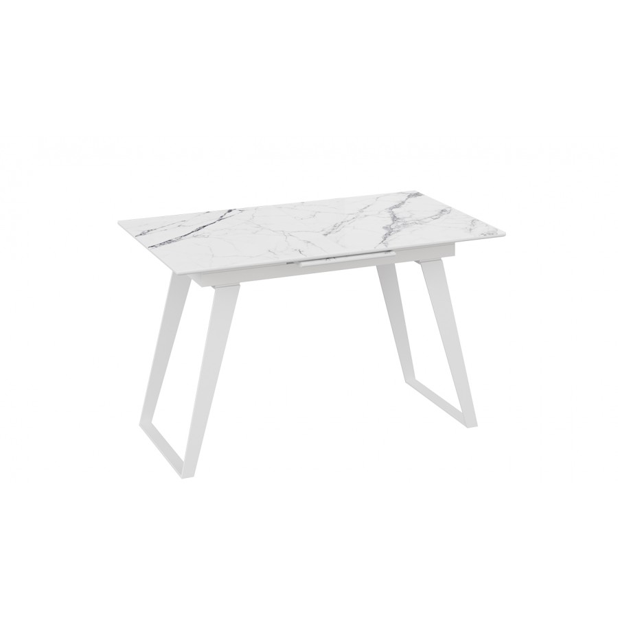 Стол обеденный «Техно» Белый муар, Стекло глянцевое белый мрамор