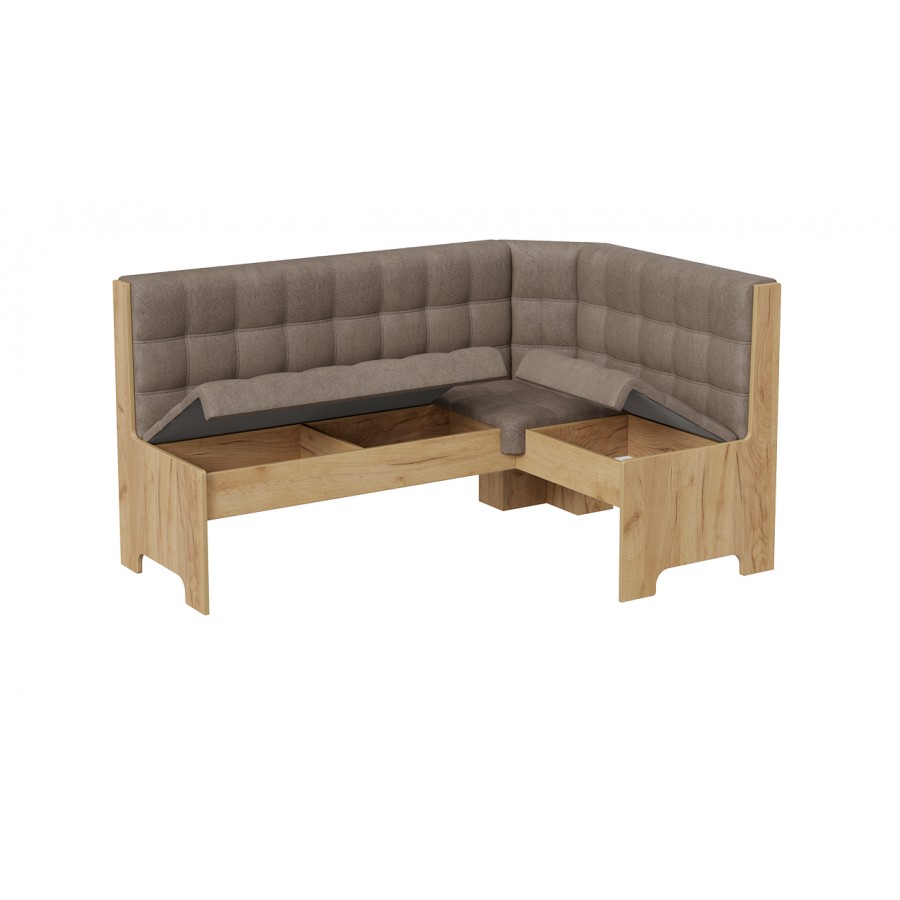 Кухонный уголок «Флорида» Дуб Крафт золотой, Микровелюр Wellmart Latte