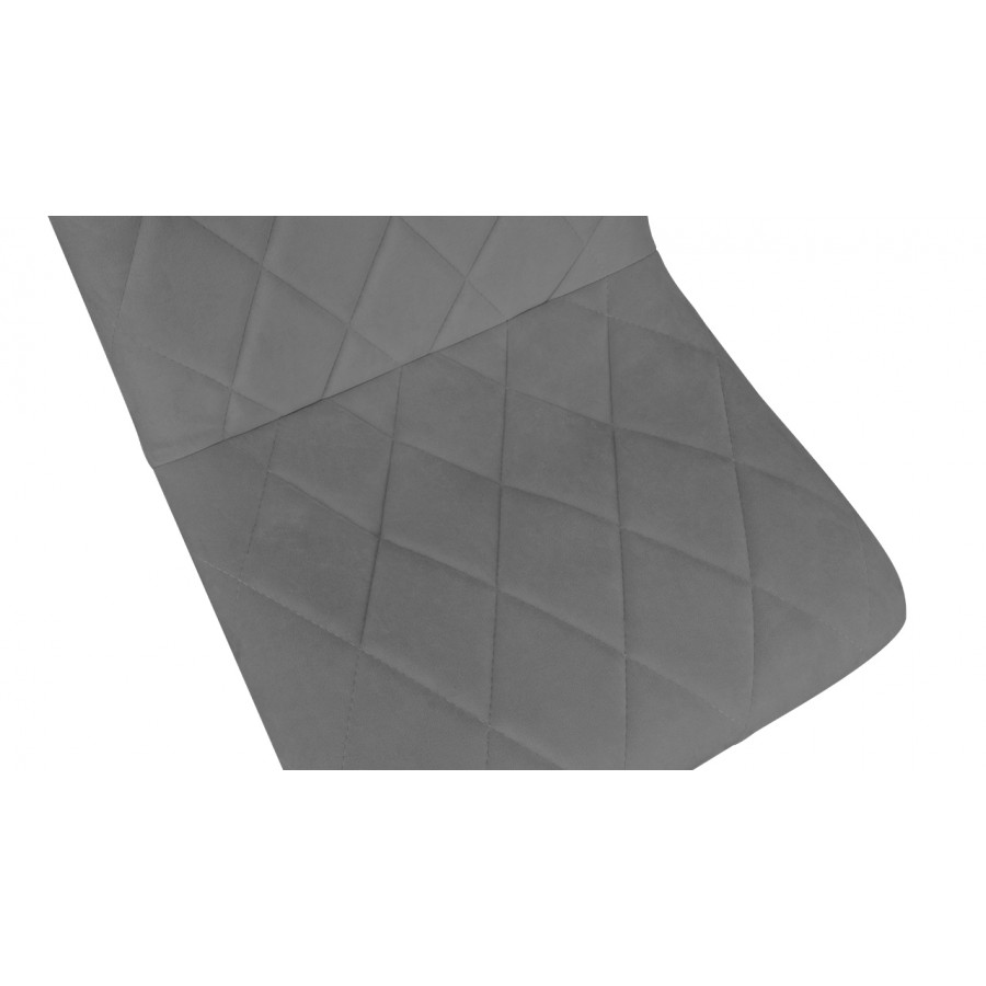 Стул «Чили ромб» - СРП-052 Эмаль черный муар, Велюр DREAM Grey (серый)