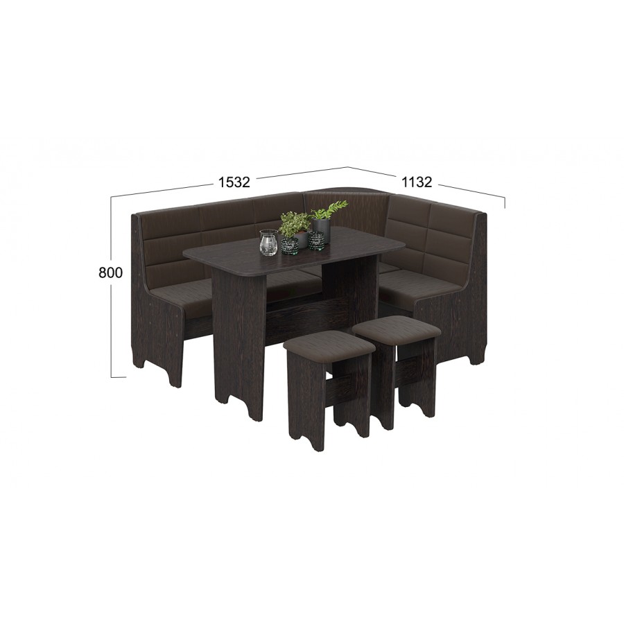 Кухонный уголок «Техас» Исп.2 Венге, Кашемир коричневый