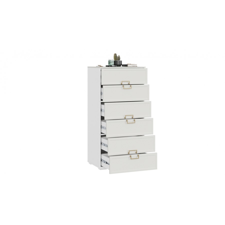 Комод «Стелла» - 402.04 Белый холст, Белый Жемчуг