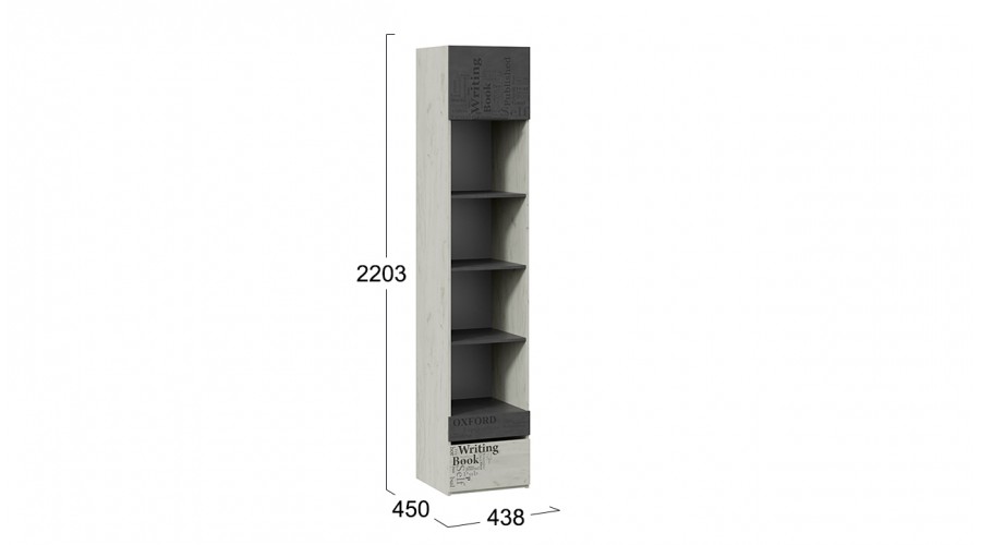 Шкаф комбинированный «Оксфорд-2» (Матера/Дуб крафт белый с рисунком)