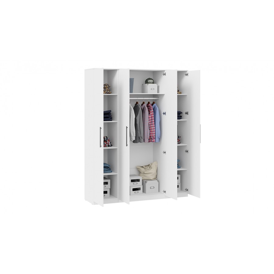 Шкаф комбинированный с 4-мя дверями Агата Белый
