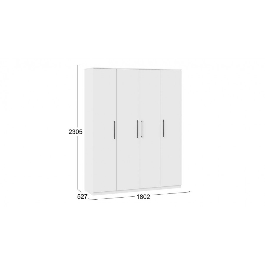 Шкаф комбинированный с 4-мя дверями Агата Белый