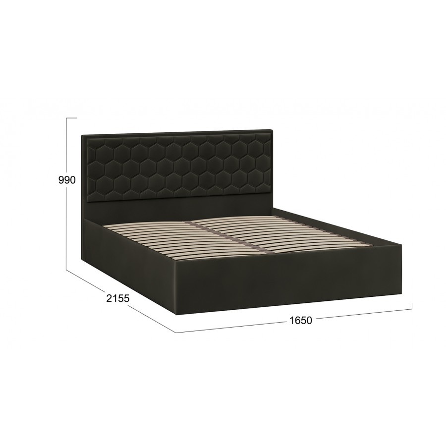 Кровать без ПМ «Порто» (без подъемного механизма) Велюр Confetti Stone 160 см