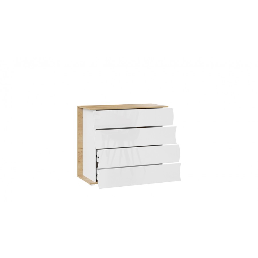 Комод «Миранда» - 202.002.000 Дуб Крафт золотой, Белый глянец