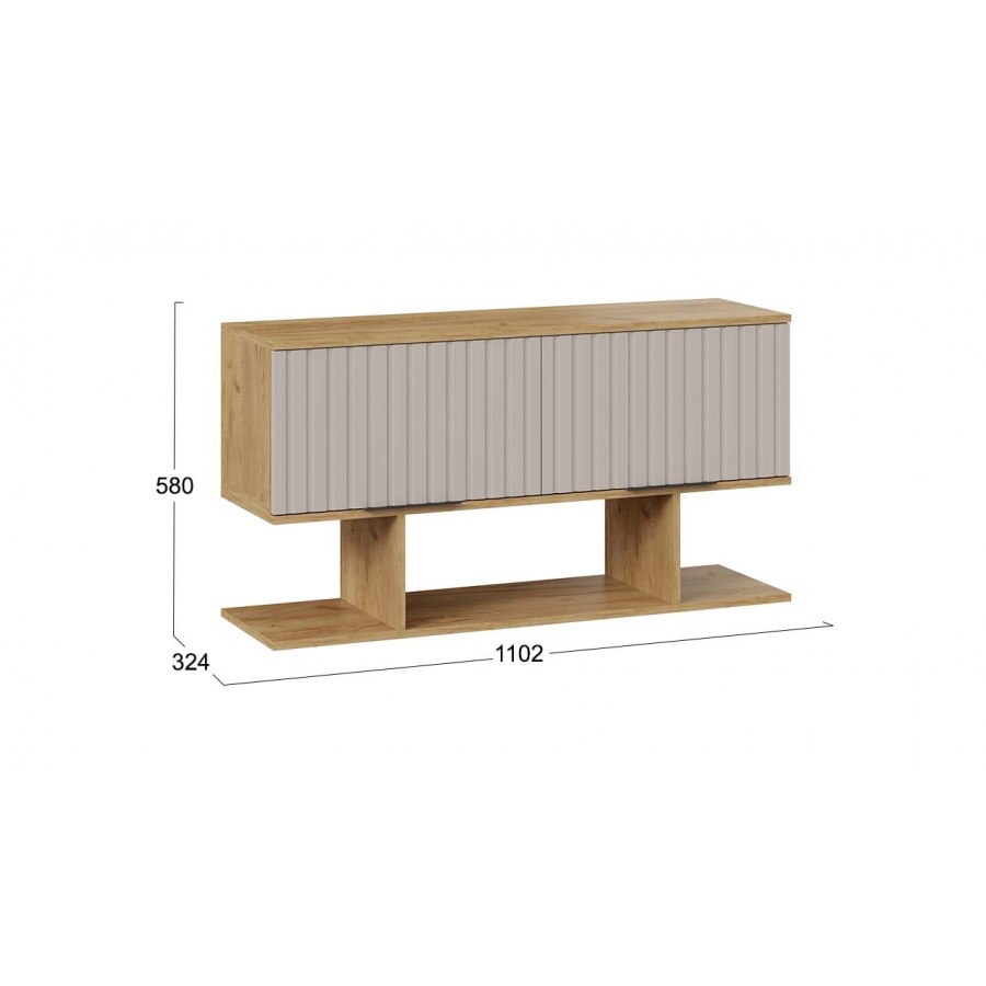 Шкаф настенный с полкой «Хилтон» (1100) Дуб Крафт золотой, Мокко матовый
