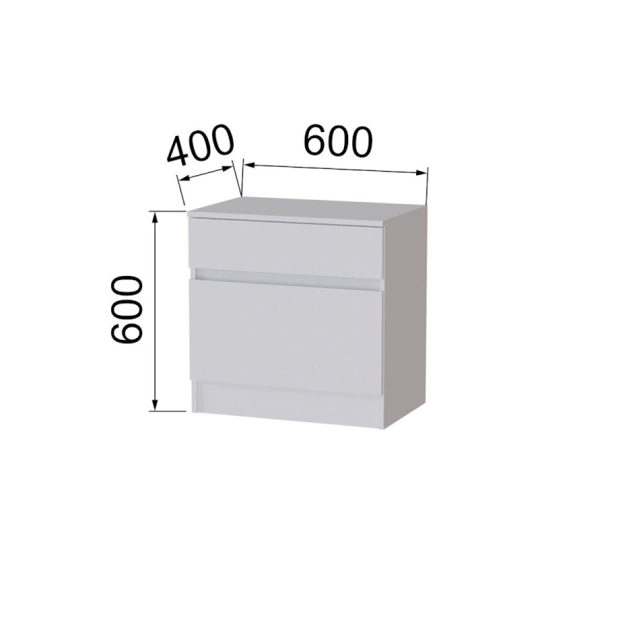 Тумба прикроватная "Мэнкс" МПТ - 30 Белый c тиснением
