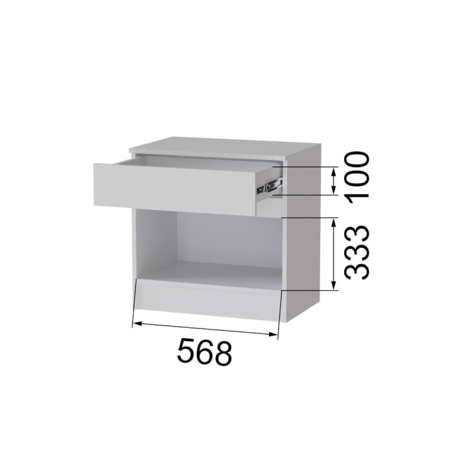 Тумба прикроватная "Мэнкс" МПТ - 30 Белый c тиснением