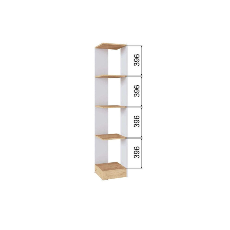 Стеллаж СТМ-1 Дуб Крафт золотой, Белый с тиснением