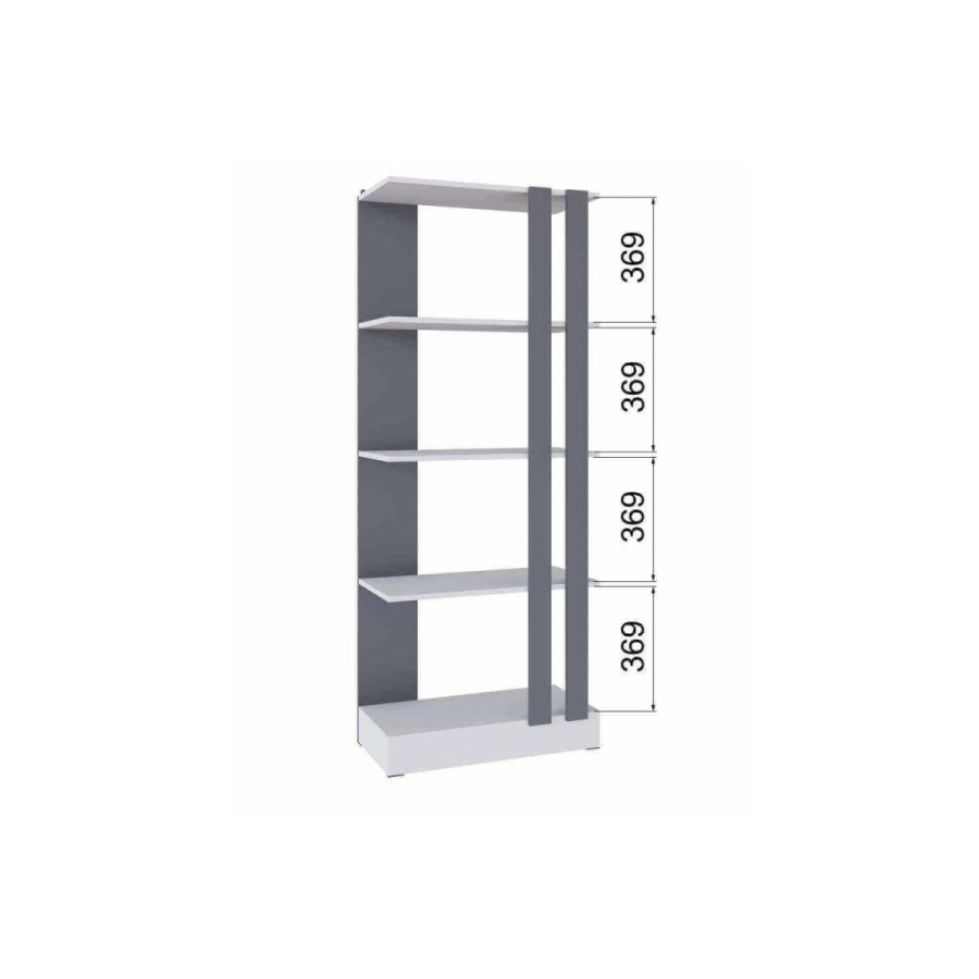 Стеллаж СТМ-2 Графит серый, Белый с тиснением