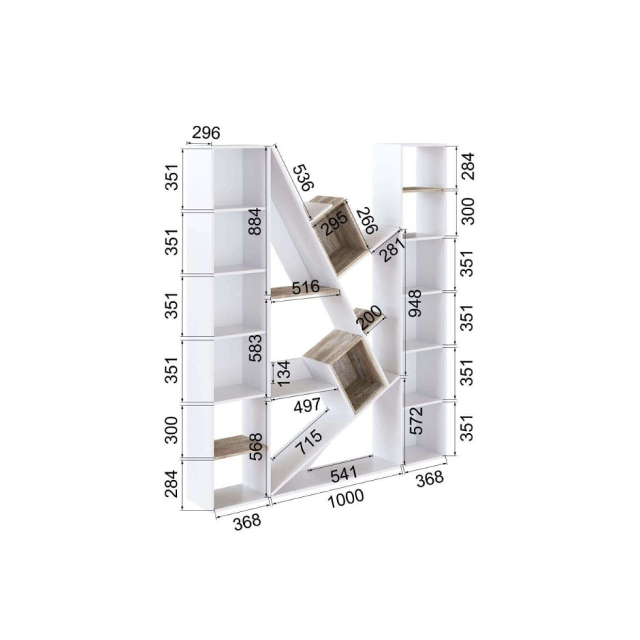 Стеллаж СТМ-3 Дуб Юкон, Белый