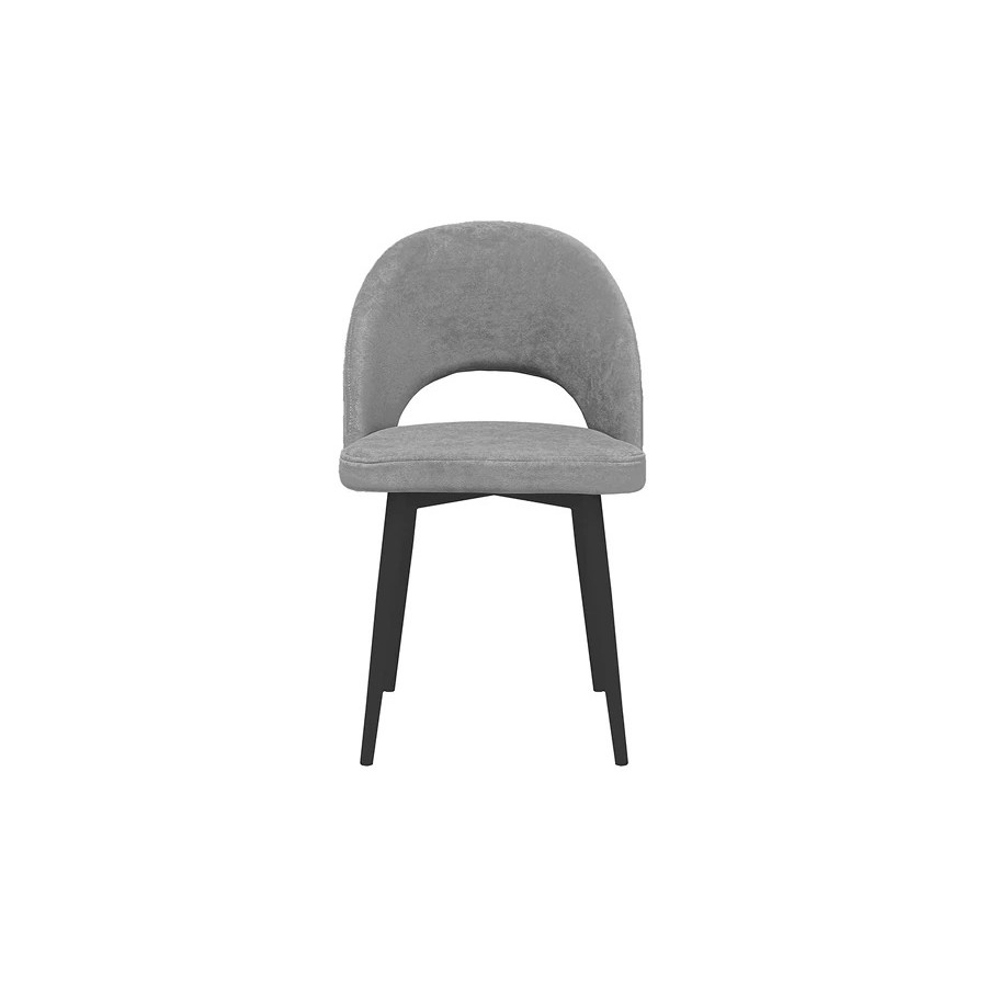 Стул «Амели» (конус Т2) Черный муар, Велюр DREAM Grey (серый)