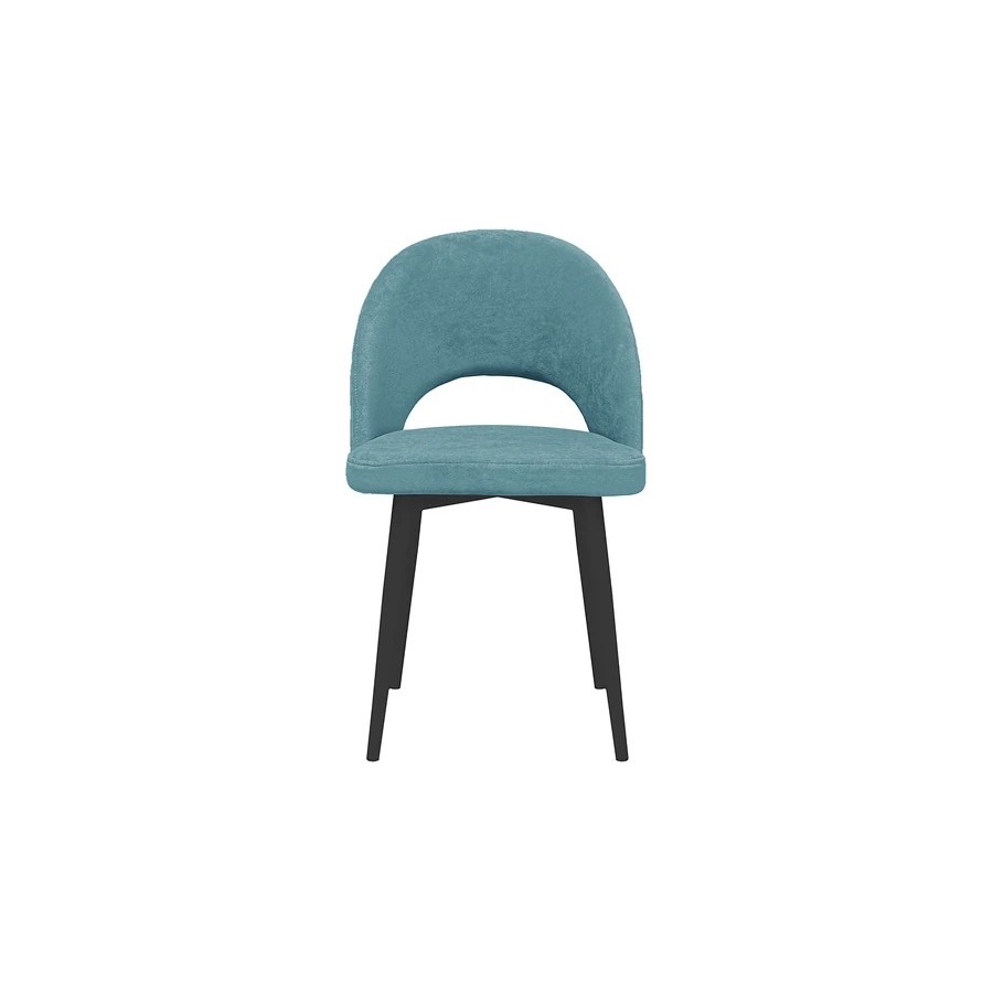 Стул «Амели» (конус Т2) Черный муар, Велюр DREAM Mint (бирюзовый)