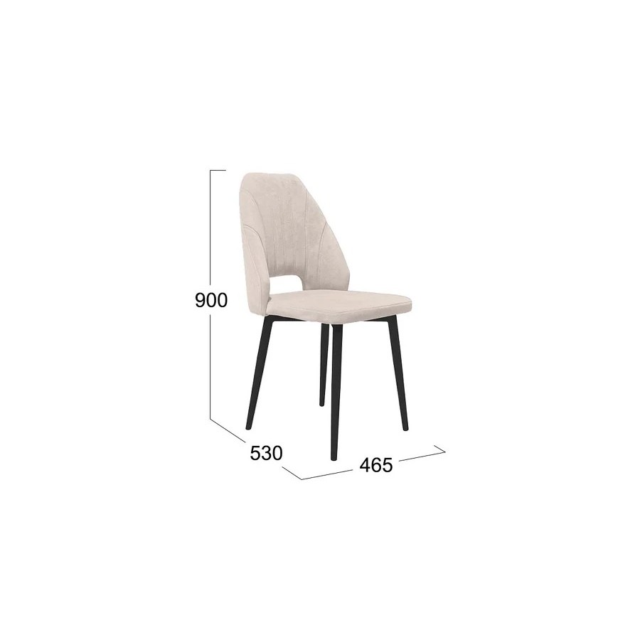 Стул «Капри» (конус Т2) Исп. 2 Черный муар, Велюр DREAM Beige (бежевый)