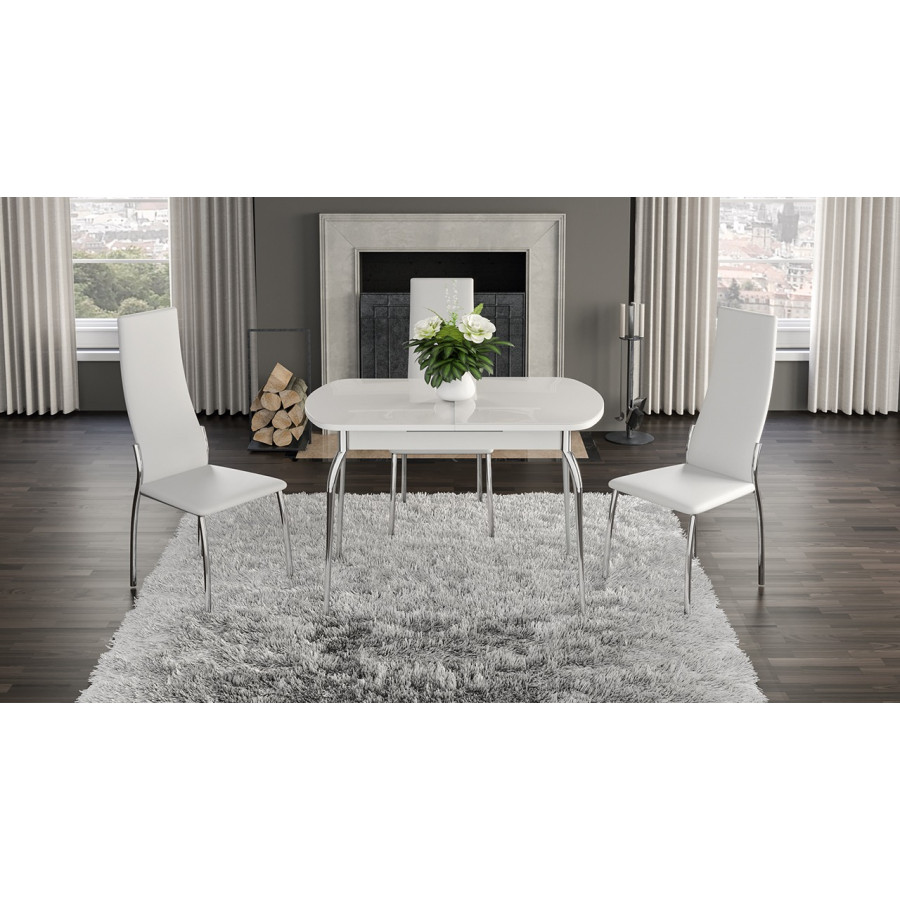 Стул «Кредо» Хром, к/з Белый 745а