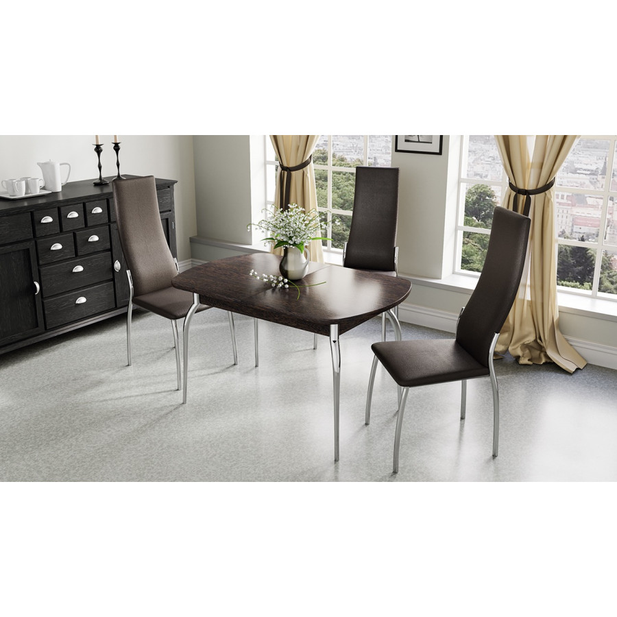 Стул «Кредо» Хром, к/з Коричневый Шоколад 797