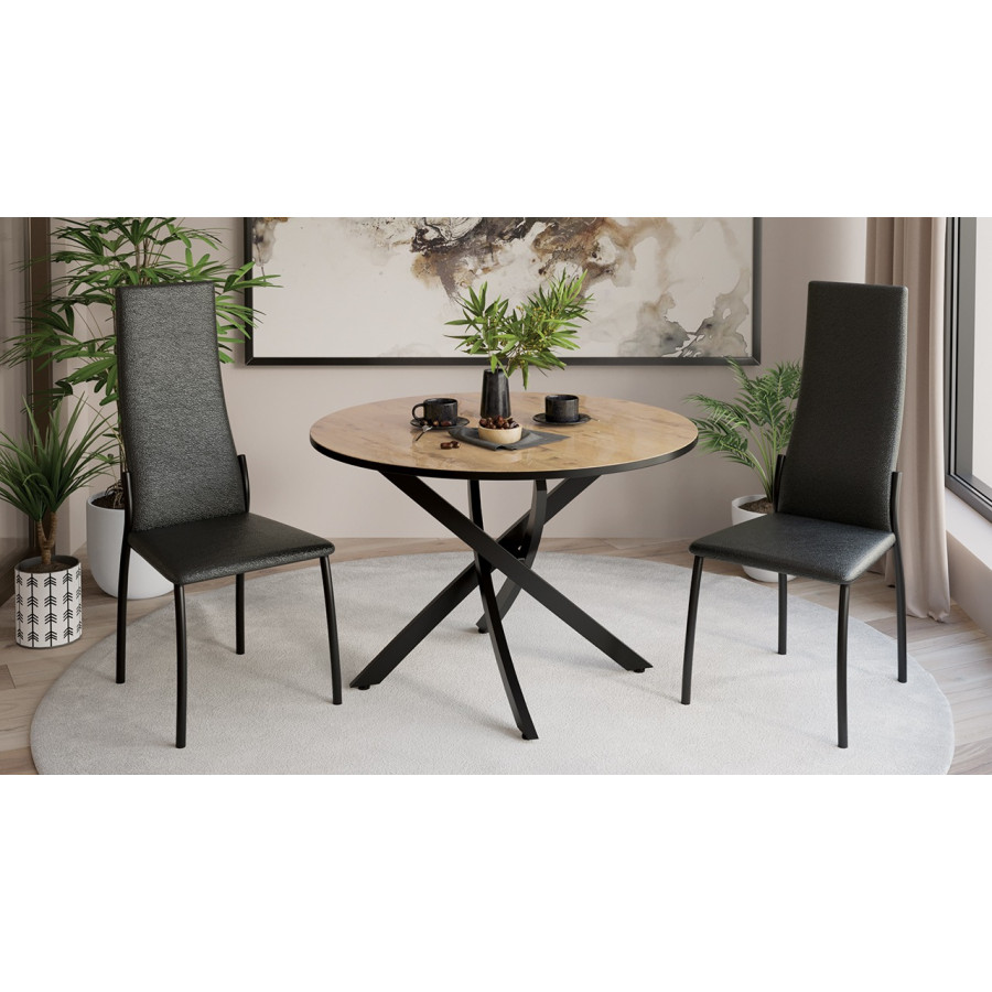 Стул «Кредо» Черный муар, к/з Черный