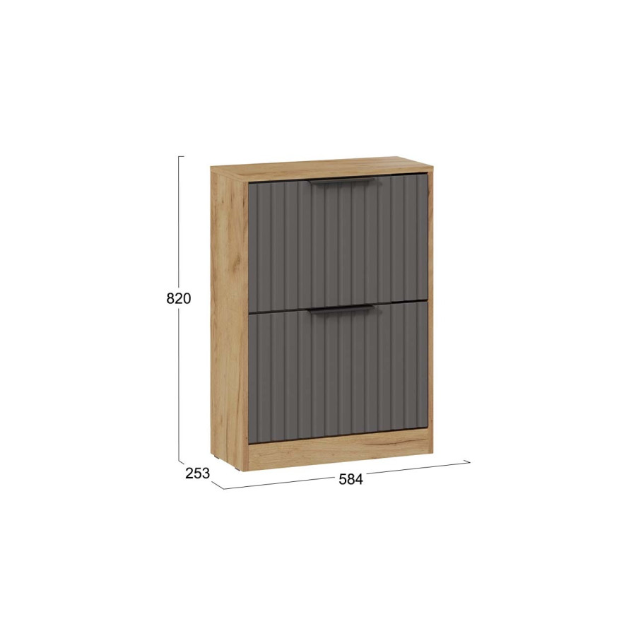 Тумба для обуви «Хилтон» Исп.2 - 303.012.000 Дуб Крафт золотой, Графит матовый