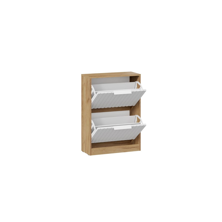 Тумба для обуви «Хилтон» Исп.2 - 303.012.000 Дуб Крафт золотой, Белый матовый