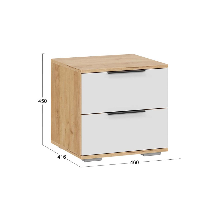 Тумба прикроватная «Джоли» - 405.002.000 Дуб Крафт золотой, Белый матовый