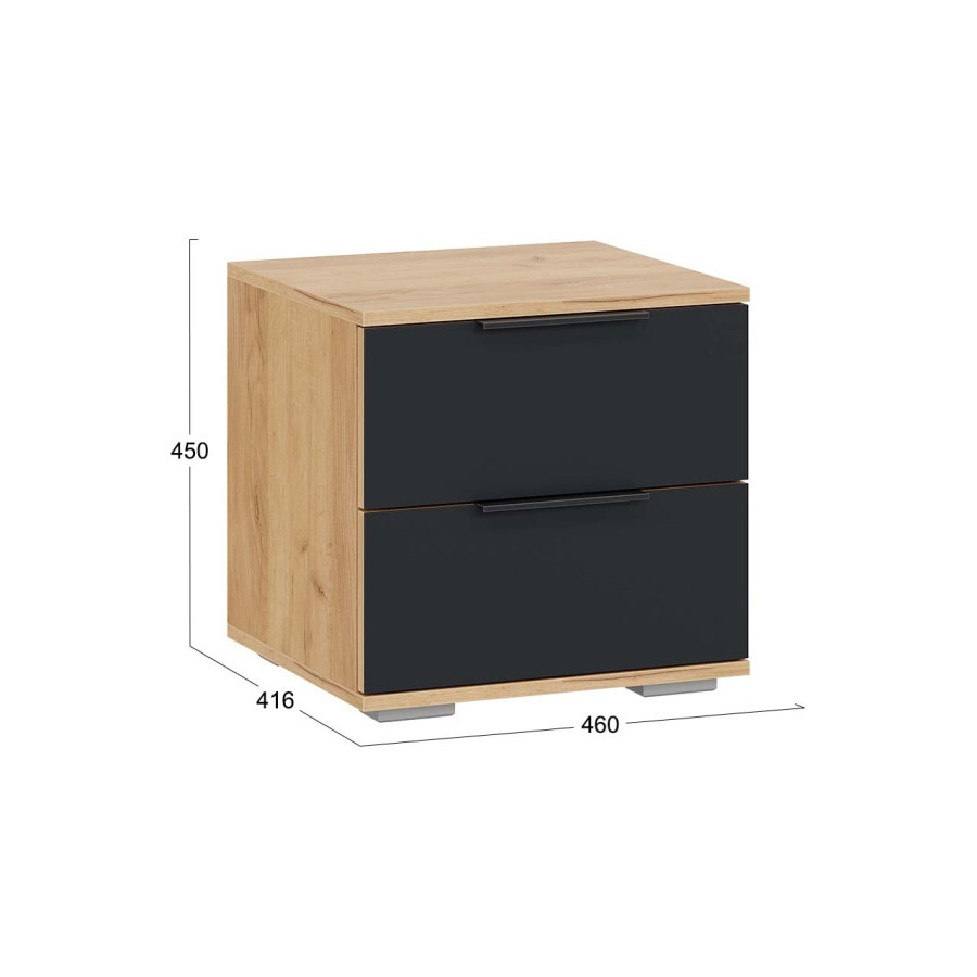 Тумба прикроватная «Джоли» - 405.002.000 Дуб Крафт золотой, Графит матовый