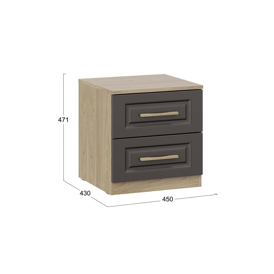 Тумба прикроватная «Сэнди» - 211.000.000 Вяз благородный, Серый вулкан