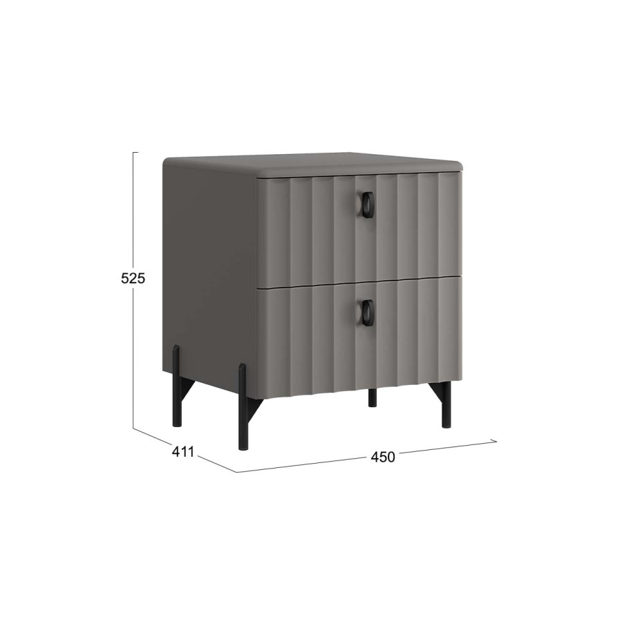 Тумба прикроватная «Тиффани» - 407.002.000 Серый графит, Графит матовый