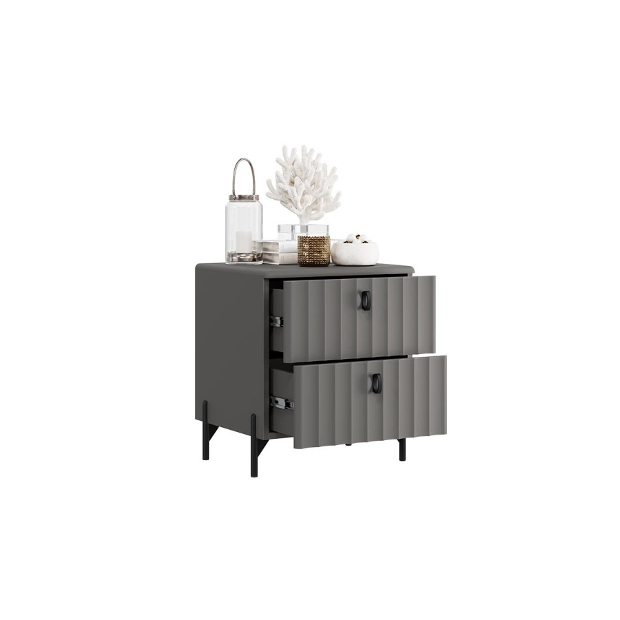 Тумба прикроватная «Тиффани» - 407.002.000 Серый графит, Графит матовый