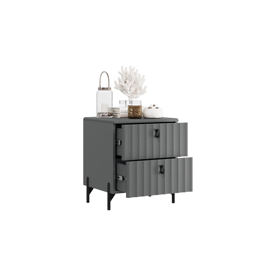 Тумба прикроватная «Тиффани» - 407.002.000 Базальт, Грей софт