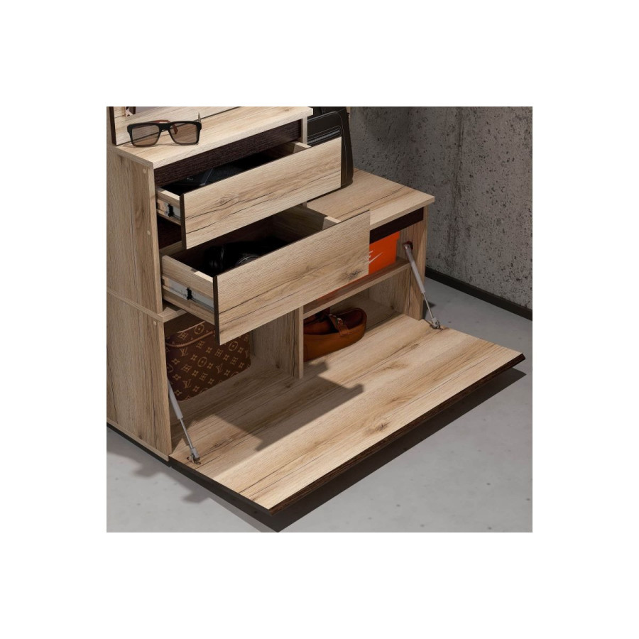 Вешалка с зеркалом "Берген" Дуб Венге, Дуб Делано