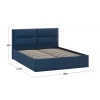 Кровать без ПМ «Глосс» Тип 1 (без подъемного механизма) Микровелюр Wellmart Blue
